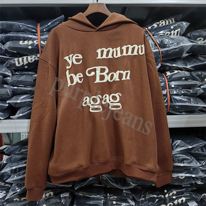 Kanyes Wests Hoodie YE MUST BE BORN AGAIN lettered printed hip-hop sweatshirt for Men Women's Hoodies