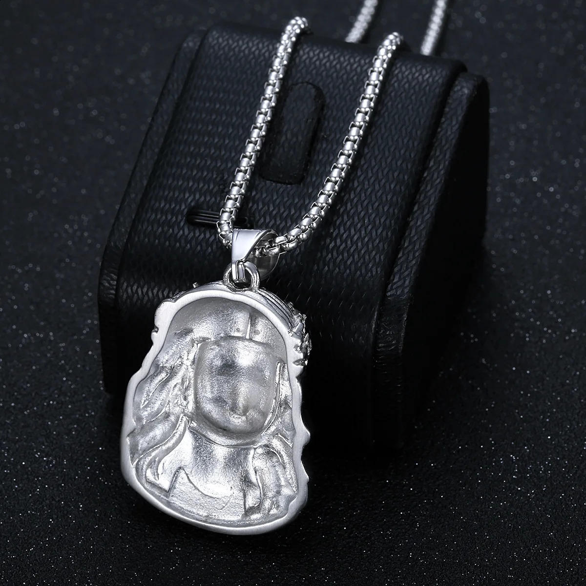 Jesus Stainless Steel Pendant Chain Hip Hop Necklace Mens Ice Out Accessories Jewelry 240810