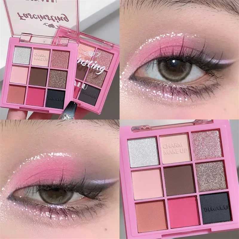 New nine color eye shadow palette orange brown matte shiny eye shadow durable eye shadowW241212