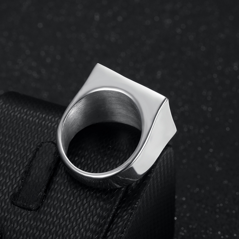 Classic Square The Last Supper Stainless Steel Casting Mens Ring 18k Real Gold Plated Jewelry