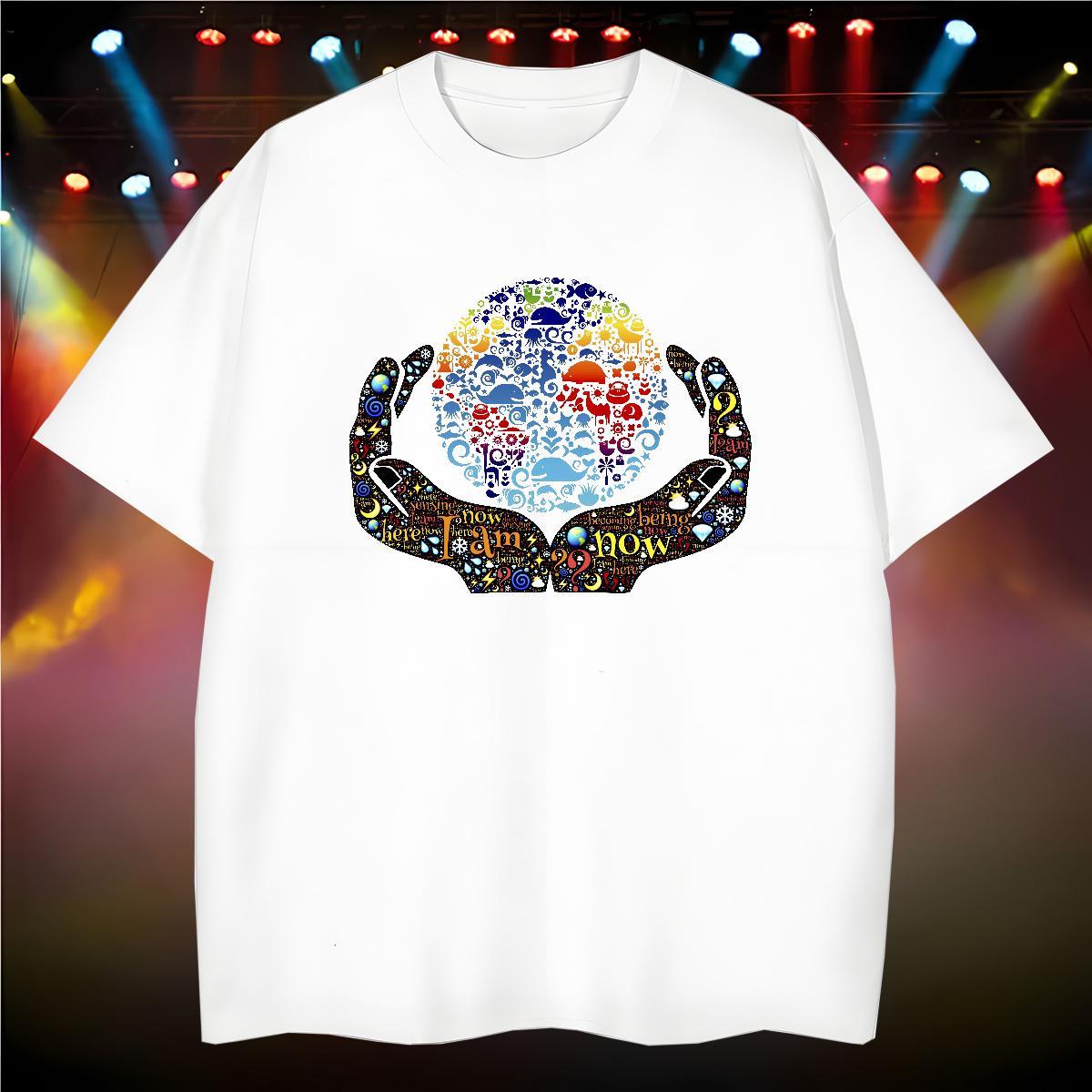Unisex T-Shirts for Men 230g Pure Cotton hands Sport Black White Round Neck Short Sleeve Men Tshirts Customized Tops