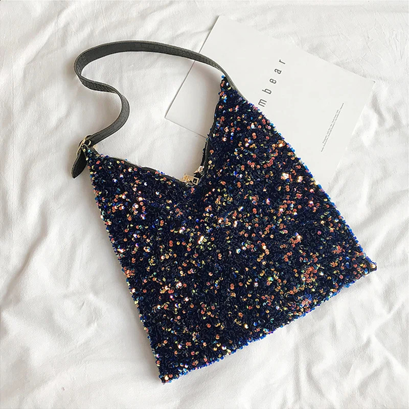 Fashion Large Capacity Shoulder Bags For Women Shine Sequin Handbag Female Shopping Bag Pack bolsa feminina 240816