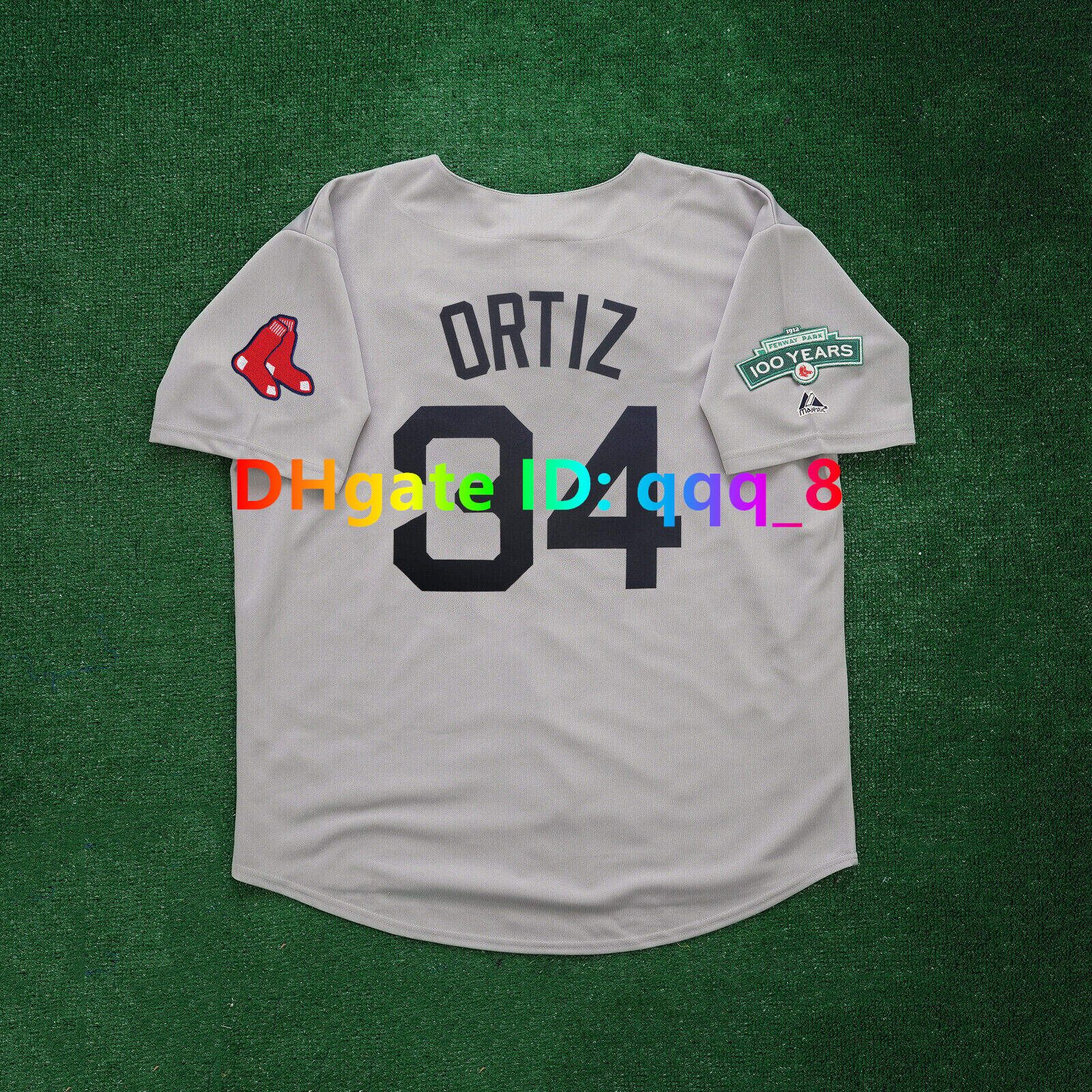 David 34 Ortiz Dustin Pedroia Josh Beckett 2012 Fenway Park 100TH Patch Red Sox Baseball Jersey Jason Varitek JD Drew Tim Wakefield Jon Lester Grey S-