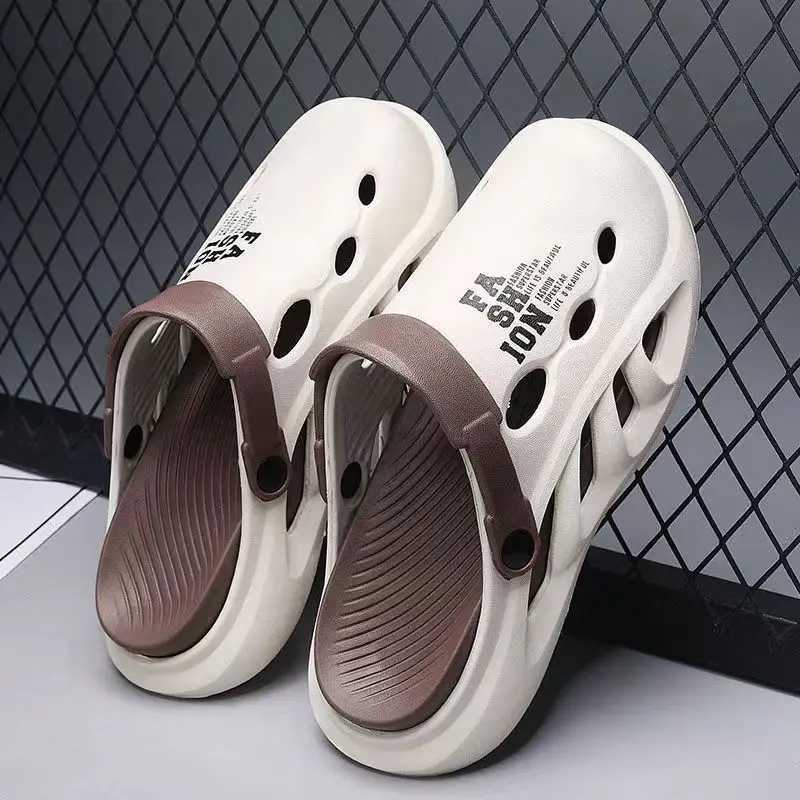 New Summer Indoor and Outdoor Mens Massage Sliding Side Sandals Beach Casual Shoes Soft Bottom Sliding Mens Flip Sandals W250414