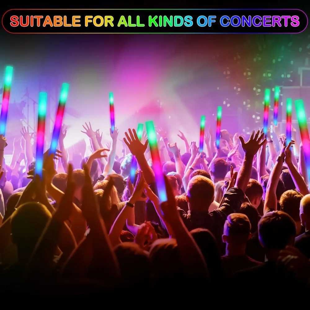 240 Pcs LED Foam Sticks Bulk 16 Inch Glow Sticks Bulk 3 Mode Color Flashing Batons Wands LED Light Up Foam Sticks Y240817