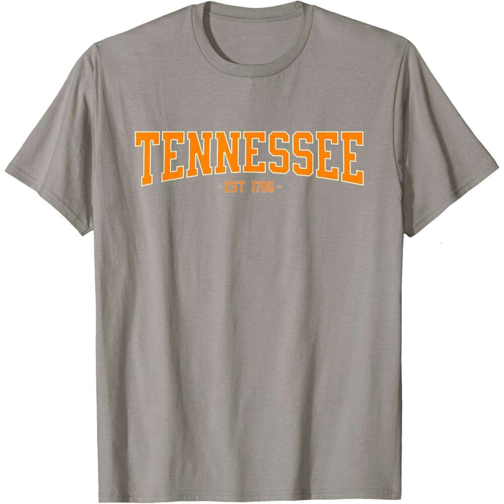T shirt for Mens Classic TN Orange Print Retro Varsity Vintage Tennessee T-Shirt Shirts Tshirt Graphic Tee Casual Tops Clothes Short sleeve