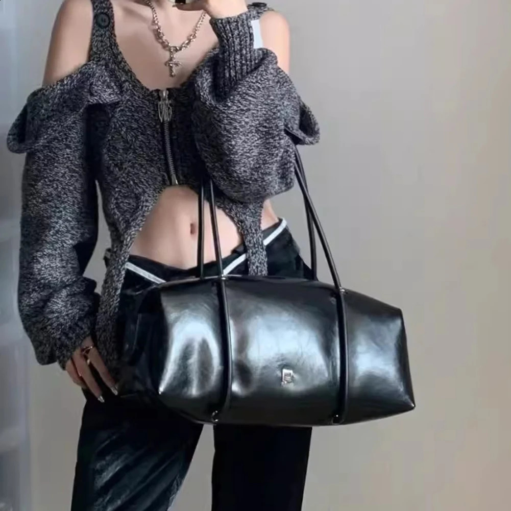 Womens Mini Clutch Wallet Large Capacity PU Boston Pillow Bag Retro Underarm Solid Color Zipper Closure Vacation Party 240724