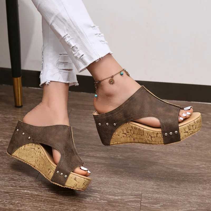 Women Slippers Roman Open Toe Platform Sandals Women Summer Retro Peep Toe Wedges Casual Slippers Slides Women Womens Shoes W250704