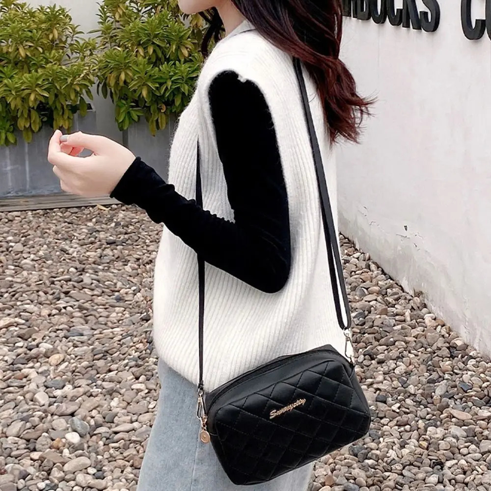 Women PU Leather Detachable Messenger Bag Lingge Embroidered Bags Chain Shoulder Crossbody Purses And Handbags 240816Z