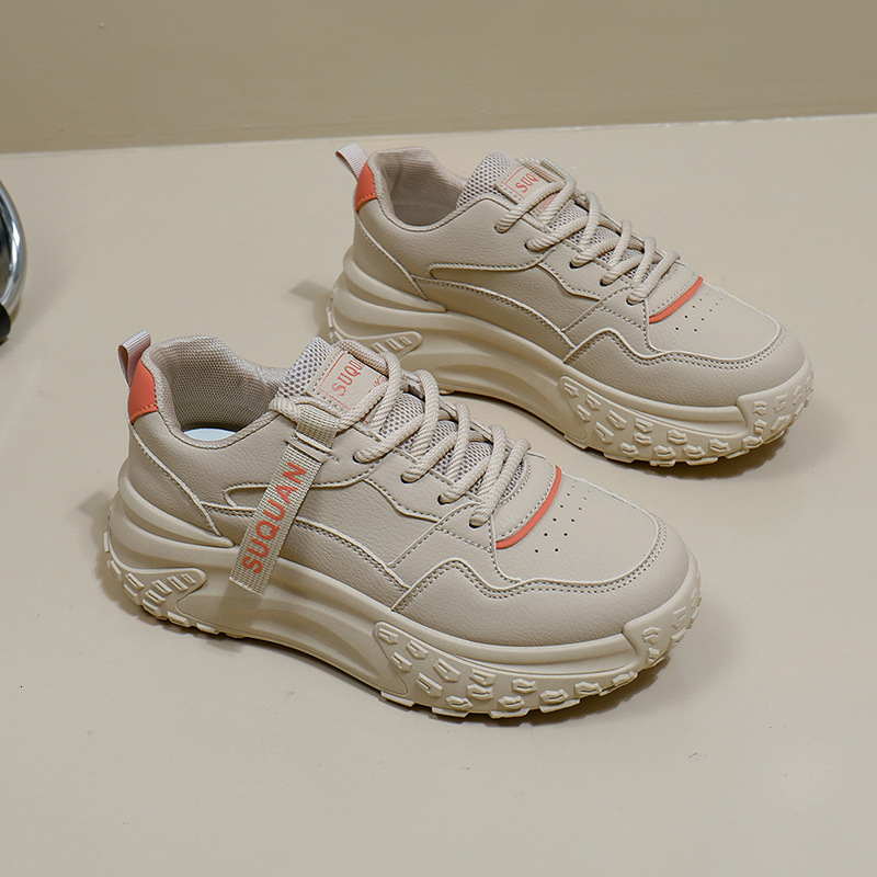 Ddmysports Ins Korean Version Leather Low Top Dad Shoes For Women Autumn New Breathable Student Sports Height Increasing Casual K OUTDOOR