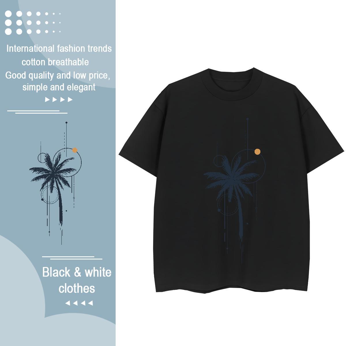 TOP Quality Woman T Shirts Crew Neck Breathable 230g Pure Cotton Womens Tshirts Cartoon Printing L-4XL tree Casual Daily Wear Comfortable Tops