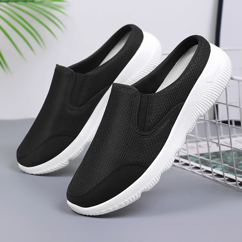 Ddmysports Shoes Men S Slippers Summer Soft Soled Breathable Lazy One Foot Half Dragged Convenient For Daily Home Use Flat Shoes OUTDOOR
