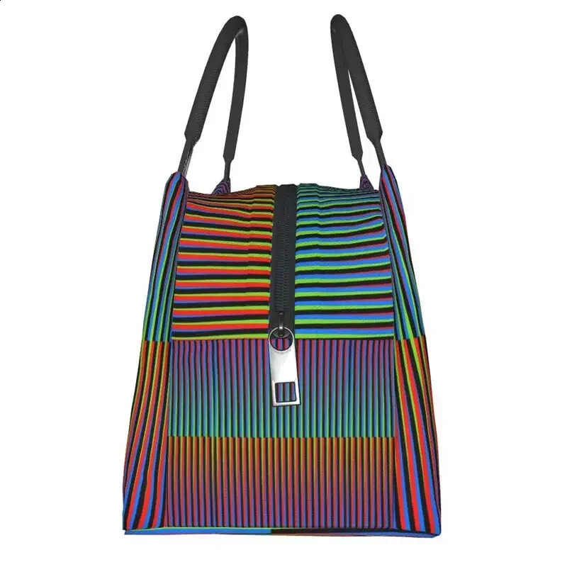 Maiquetia Venezuela Cruz Diez Thermal Insulated Lunch Bag Women Portable Lunch Container Office Outdoor Storage Meal Food Box 240816