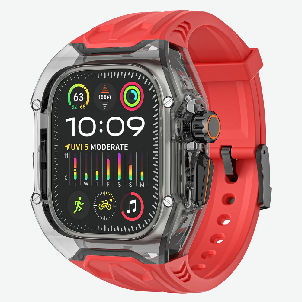 Transparent Case+TPU Strap Modification Kit for Apple Watch Ultra 2 49mm Band for IWatch Series 9 8 7 6 5 4 45mm 44mm Accessories