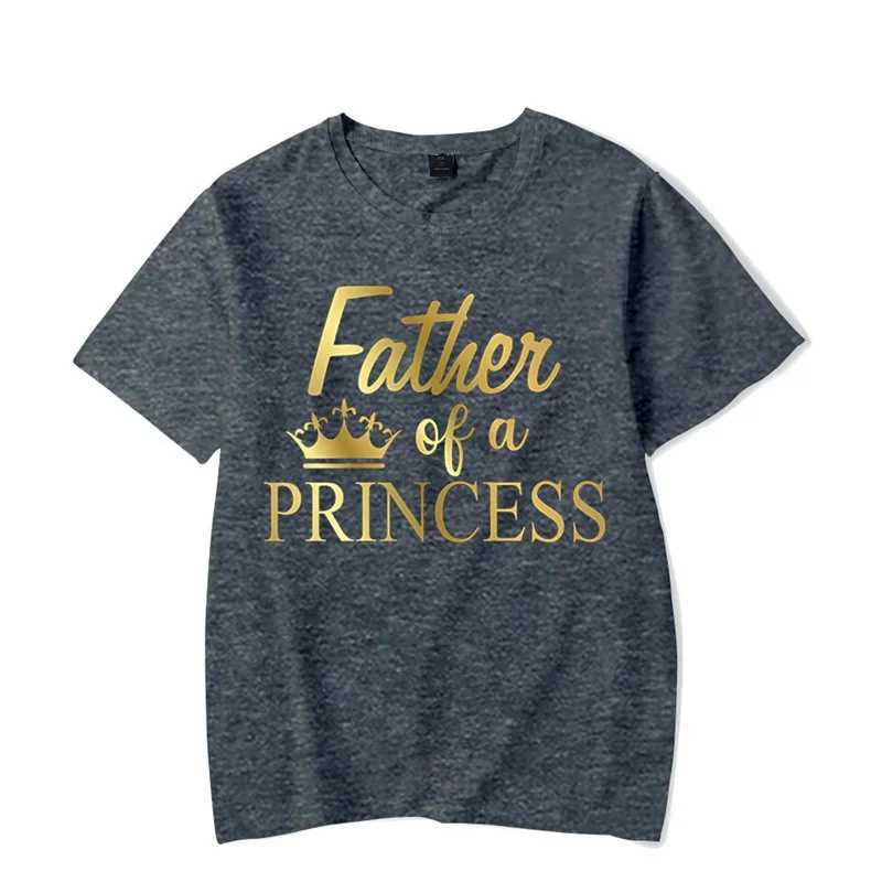 Princess Father Princess Daughter Printed T-shirt Cute Dad and Me Family Matching Clothing Dad Baby Summer Appearance W240816