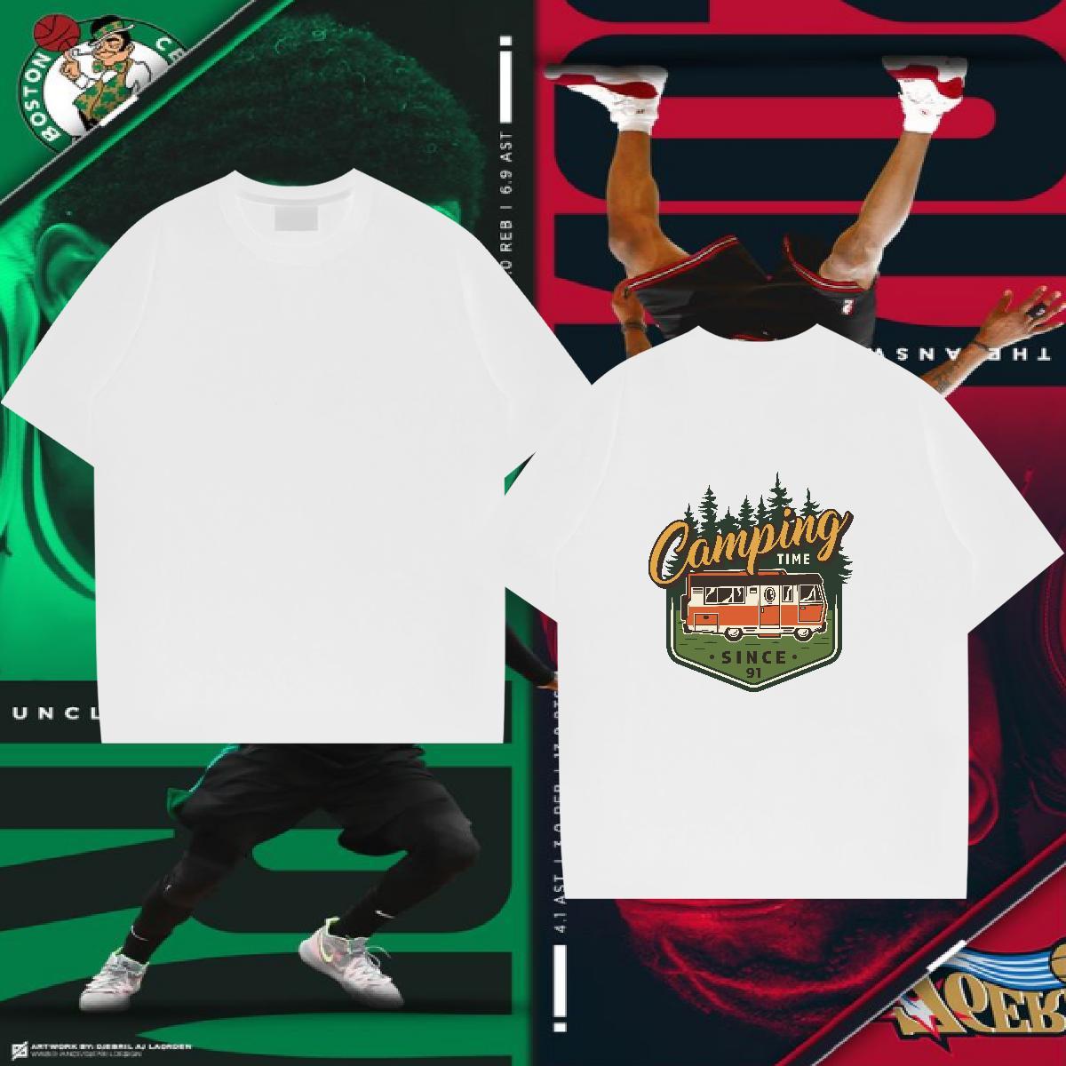 Free Shipping Mens T Shirts 230g 100% Cotton letter Street Wear Custom Cartoon Breathable Crew Neck Men Clothes T-Shirt Classic Casual Clothings