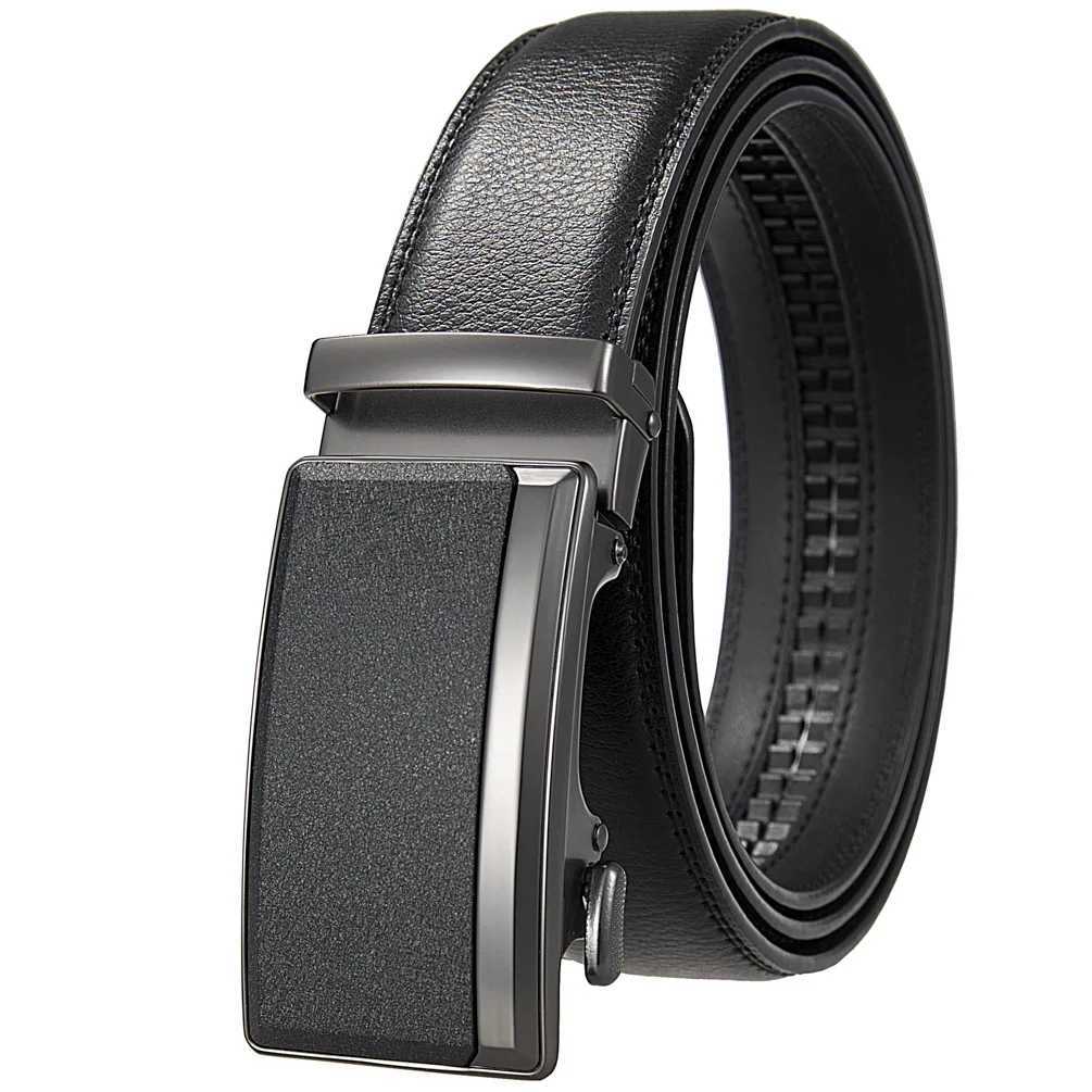 Mens belt fashion automatic buckle denim belt mens belt luxury designer black brown 3.5cm Plus size 130 140 150 160 170cm W240807