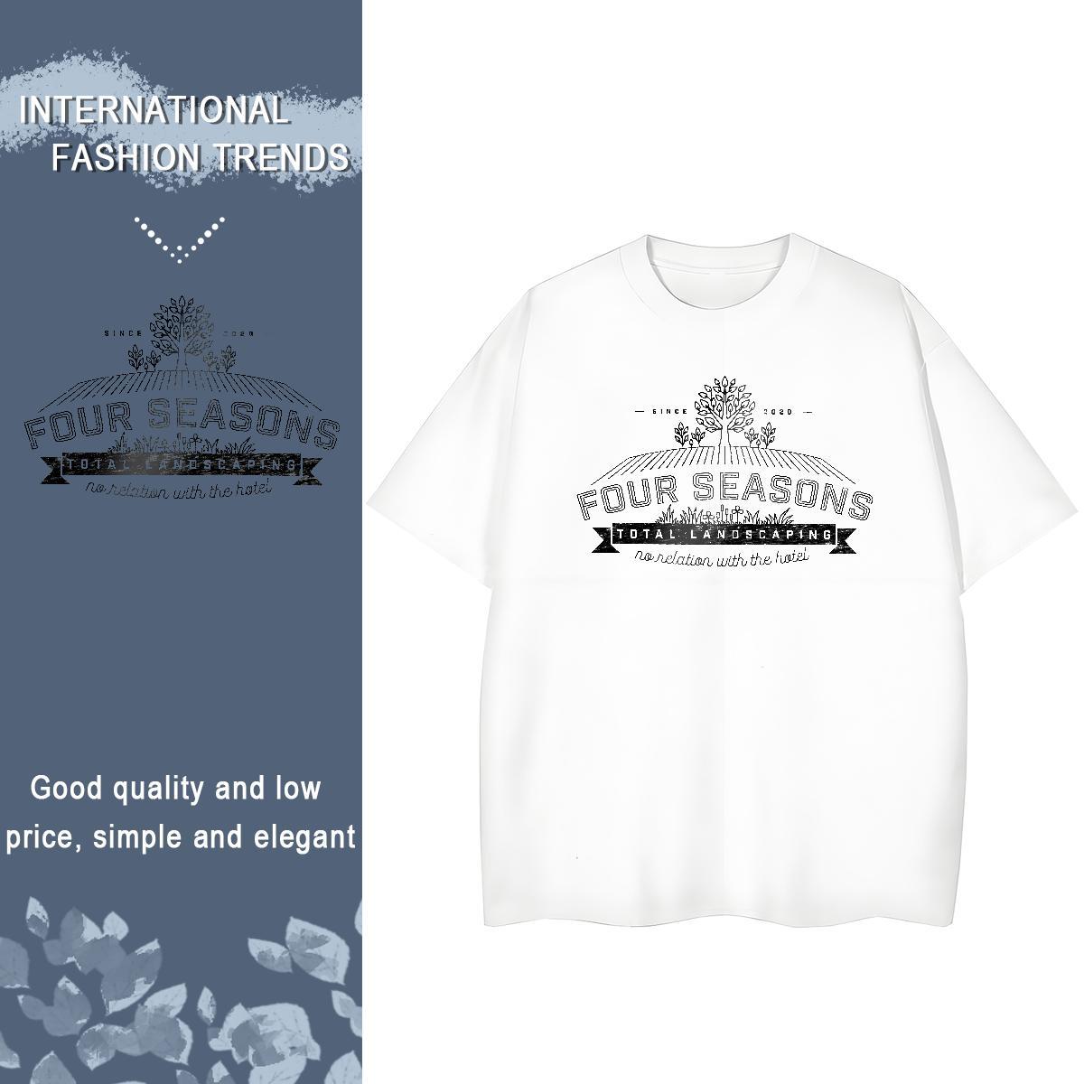 Cool T-Shirts 230g 100% Cotton letter Summer Casual Anime Print O Neck Short Sleeves Men Tees Fashion Designer Tees Shirts