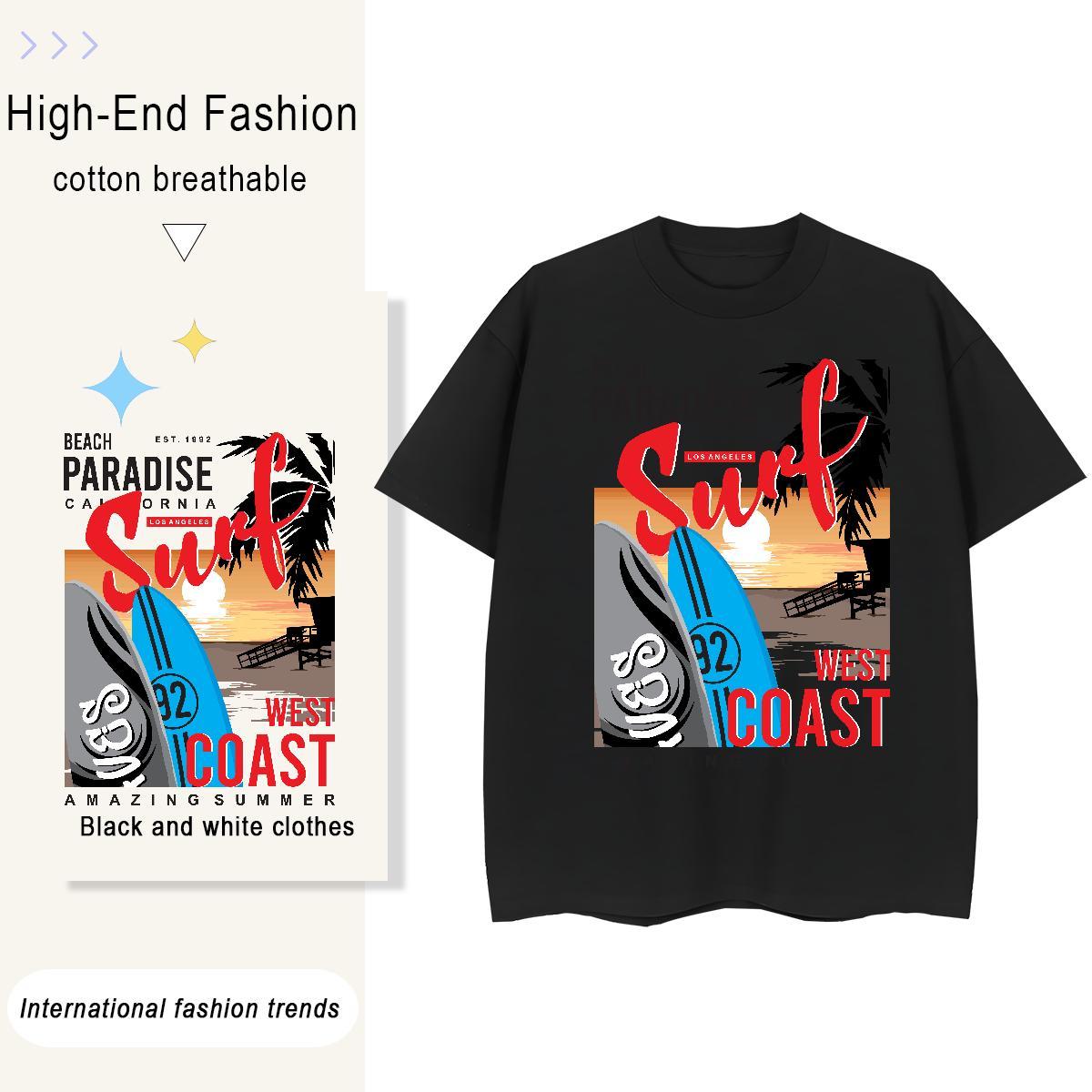 5A Woman Tshirt 100% Cotton 230g letter Outdoor Woman T Shirts Short Sleeve O-Neck Custom Printed Tees