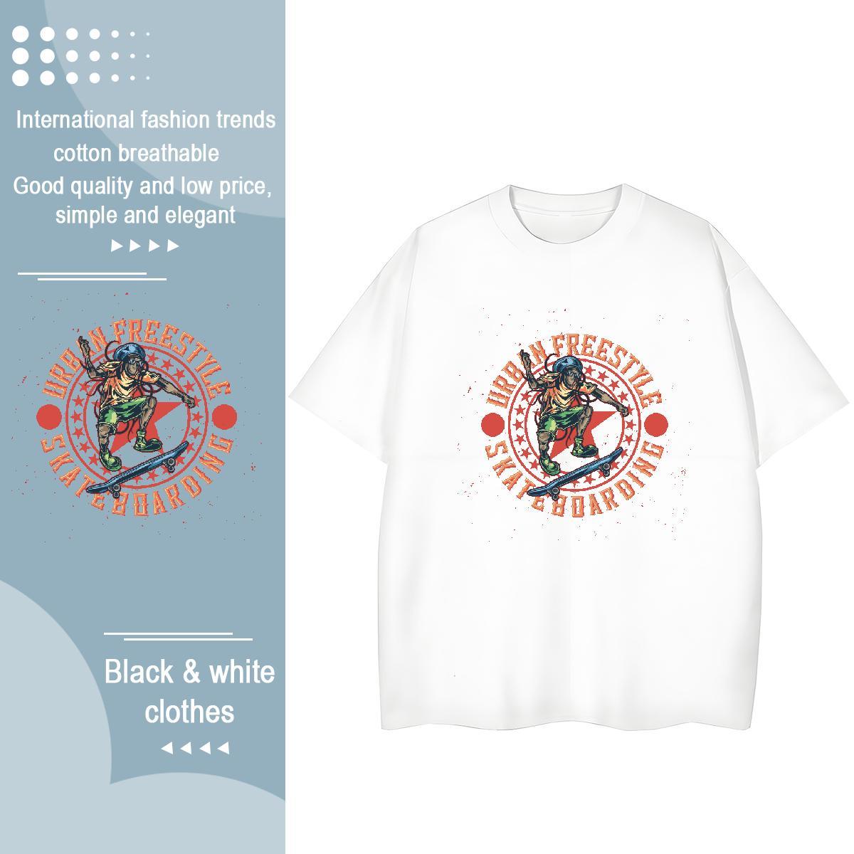 2024 DIY T-Shirts for Women Breathable 230g Pure Cotton Tshirt for Man Woman Anime skateboarding Sports Street Wear Free Shipping Clothes