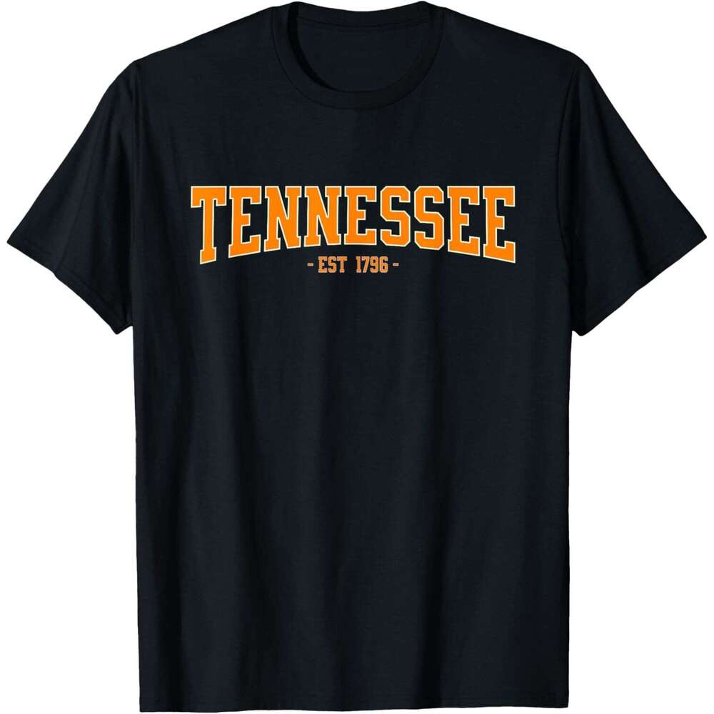 T shirt for Mens Classic TN Orange Print Retro Varsity Vintage Tennessee T-Shirt Shirts Tshirt Graphic Tee Casual Tops Clothes Short sleeve