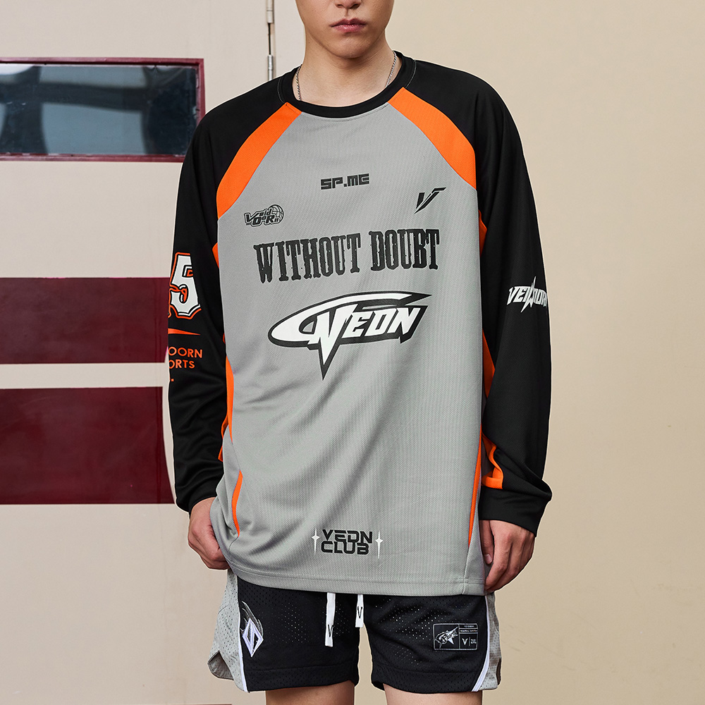 Men's Long Sleeve Graphic T-Shirt Crew Neck Moisture Wicking Quick Dry Breathable Basketball Training Jersey Outdoor Daily Clothing