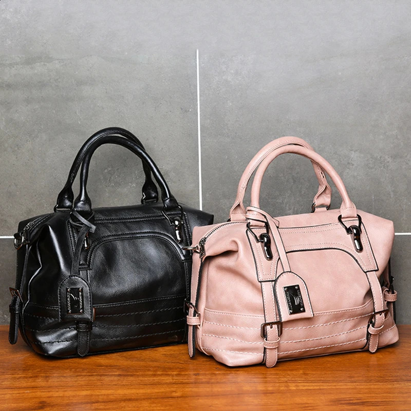 High quality womens top handle messenger cross body bag y handbag PU leather Boston shoulder 240724