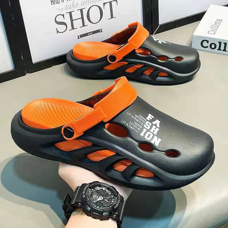 New Summer Indoor and Outdoor Mens Massage Sliding Side Sandals Beach Casual Shoes Soft Bottom Sliding Mens Flip Sandals W250414