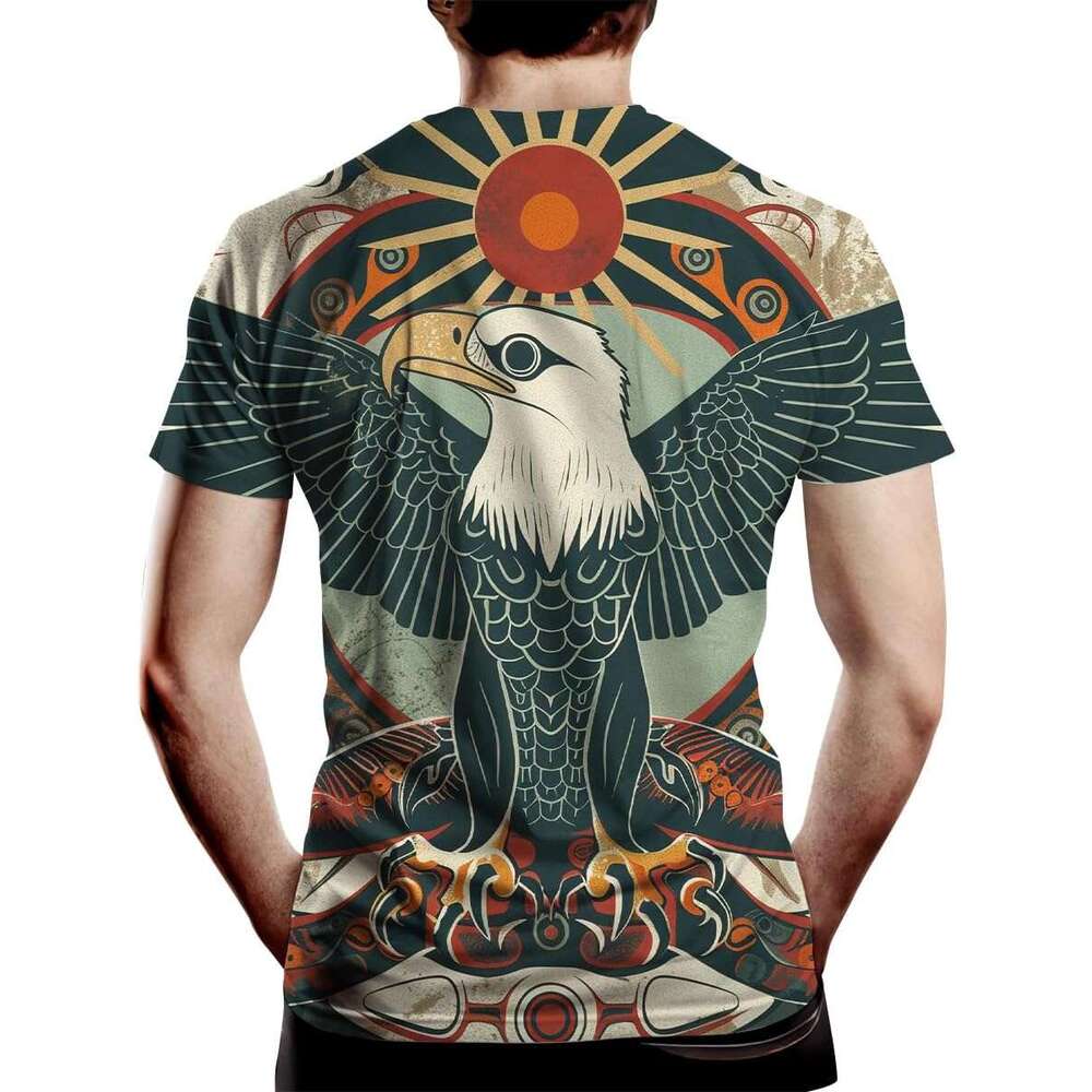 Mens T shirt Mexico T-Shirts for Men Eagle Totems Design Short Sleeve Shirts Novelty Themed Tee Top shirts tshirt graphic tee Casual tops summer cloth