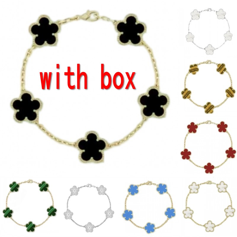 Four leaf clover bracelet designer bracelet women plated gold bracelet diamond charm bracelets designer for women mother of pearl With box retro luxe jewlery ho02