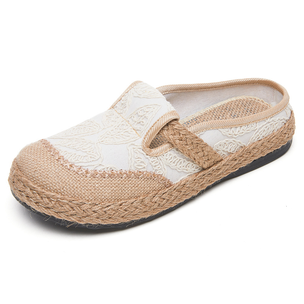 Ddmysports Summer New Linen Sneakers Alf Dragged Casual Shoes Women S OUTDOOR