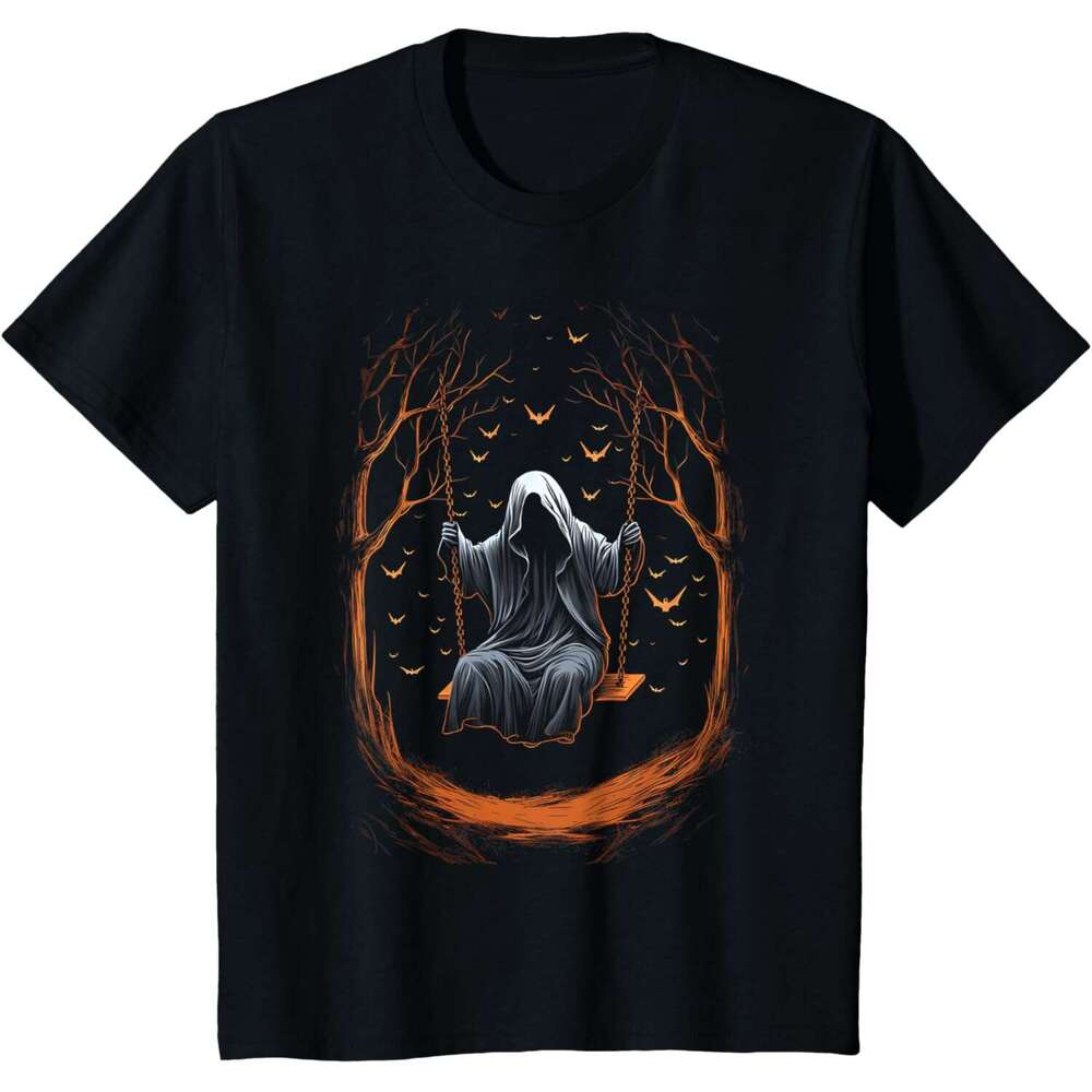T shirt for Mens Ghost Halloween Swing Spooky Bats Scary Costume T-Shirt Shirts Tshirt Graphic Tee Casual Tops Clothes Short sleeve 2025