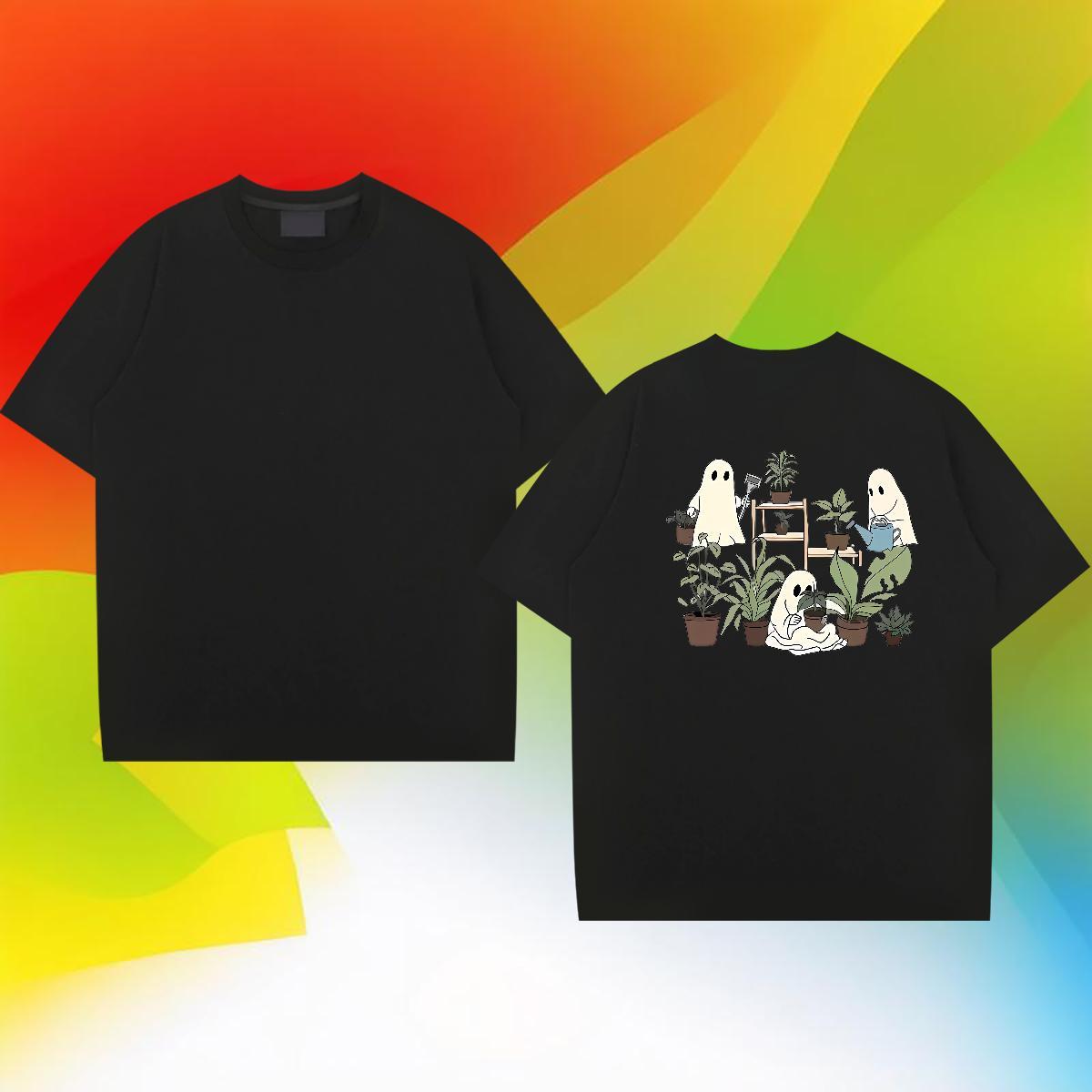 Loose T Shirts Men 230g 100% Cotton halloween Daily Outfit Cartoon Printing L-4XL Crew Neck Breathable Men Clothes T-Shirt Stylist Tops Tees
