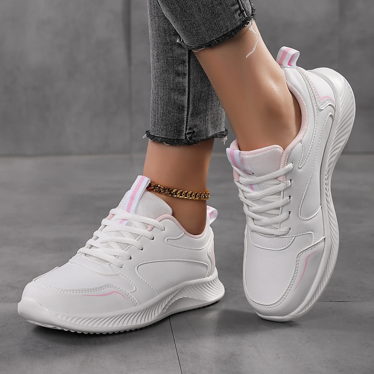 Woman Tennis Sneakers Fashion Comfort Sports Board Shoes Casual Shoes Female Spring Summer Ladies Female Women Shoe PU 240809