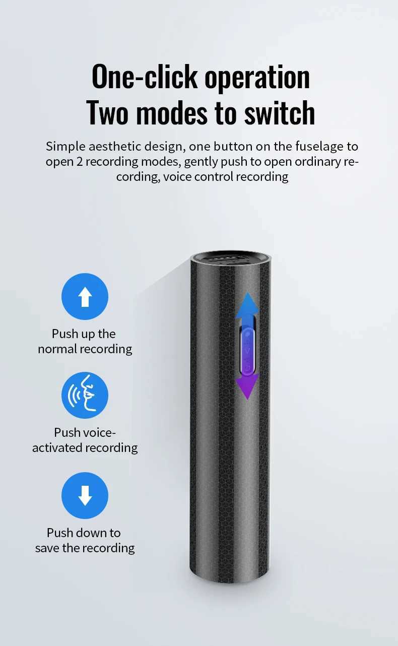 500H Small Voice Activated Recorder Espia Long Distance Audio Recording Sound Dictophone 8GB 32GB USB Flash Noise Reduction MP3 Player B240817