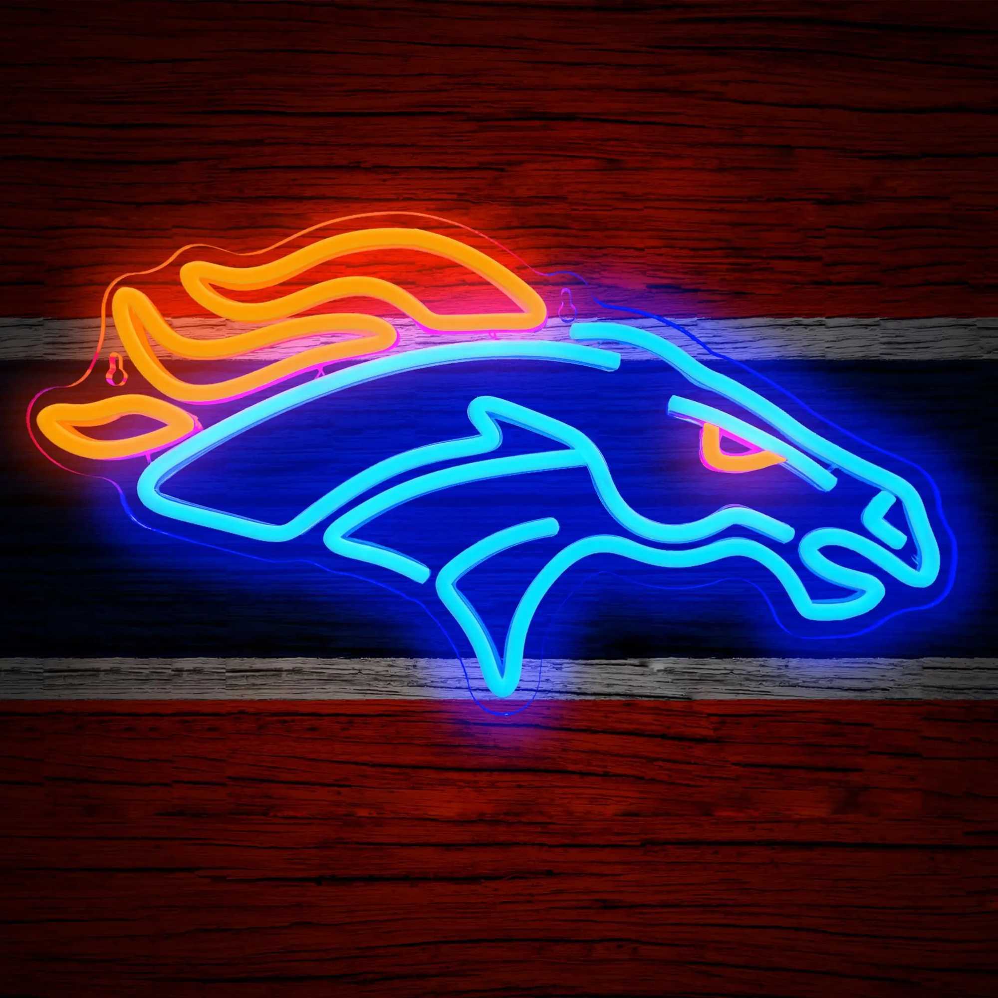 Mustang neon lights dimmable football team LED neon lights for wall decoration sports Mustang football neon lights for manhole bars B240817