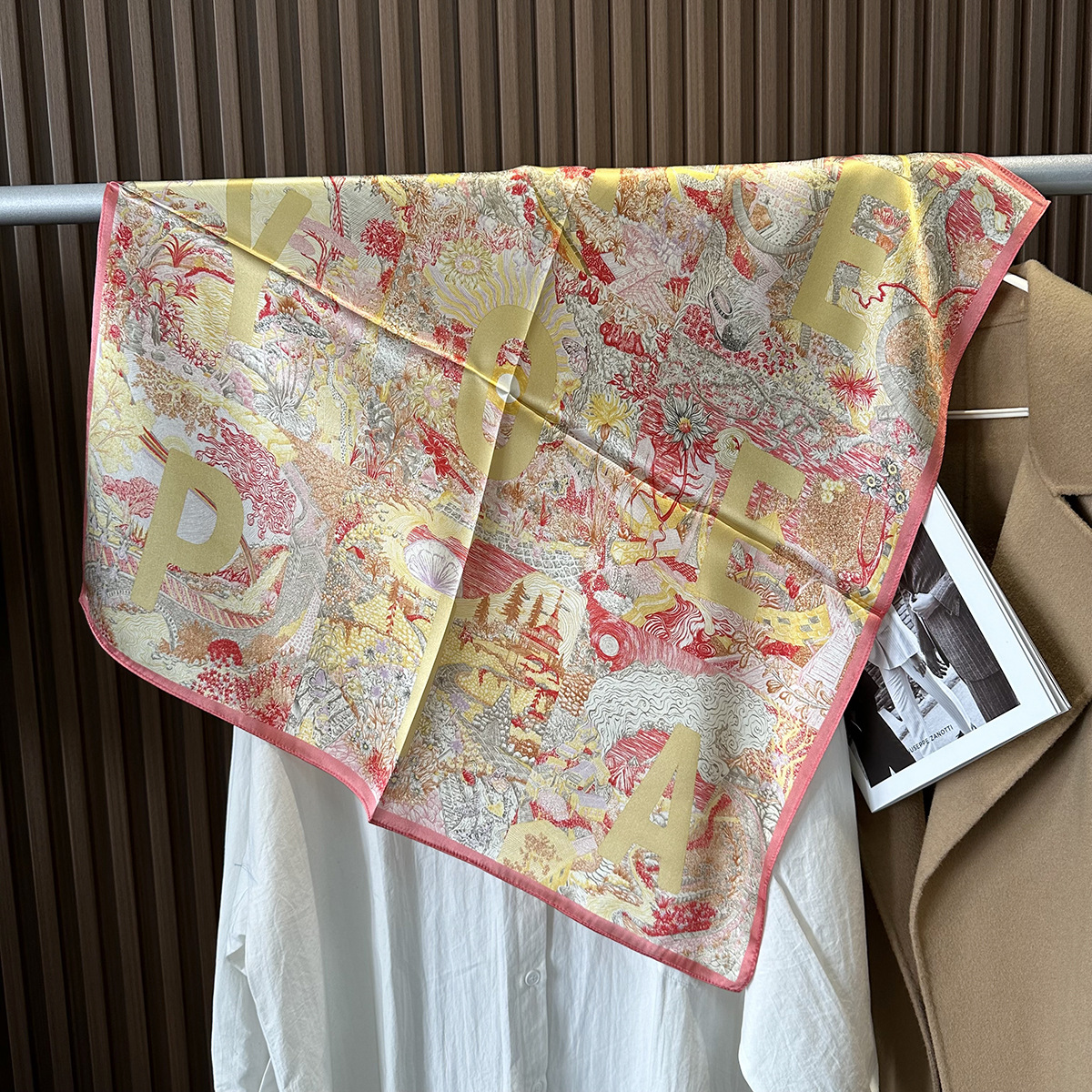 100 color high-end silk fashionable women's scarf 70cm square scarf scarf shawl printed European and American headscarf sweet