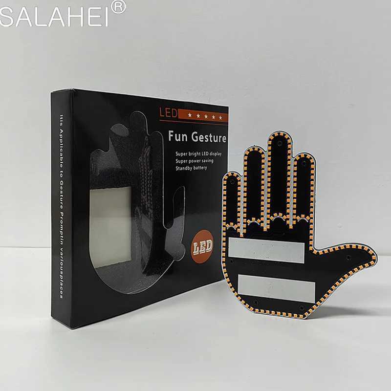 Hand Gesture Light for CarNew Finger Light Led Car Back Window SignCar Finger Light with RemoteRoad Rage Led Car Accessories Y240817