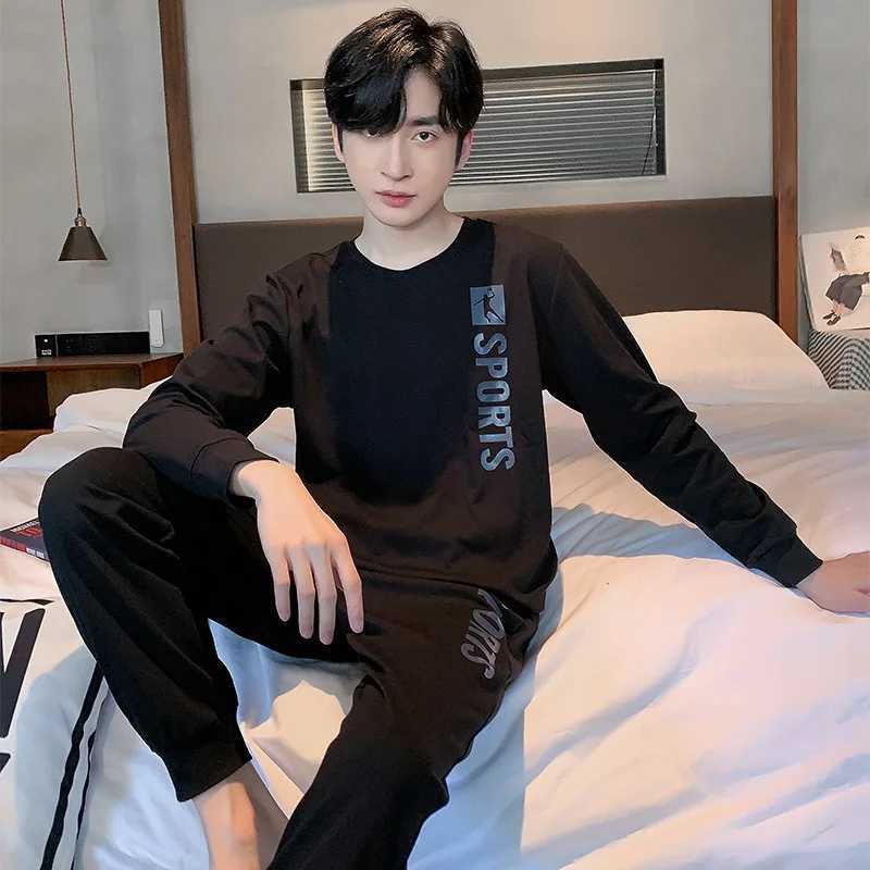 Spring Cotton Pajamas Men Lounge Sleepwear Blue Plaid Pijama Mans Bedgown Home Clothes PJ Pijama Hombre pijma hombre DropshipXJ240815