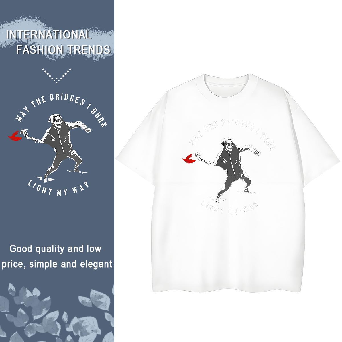 2024 Woman T Shirts 230g Pure Cotton O-Neck Short Sleeve Casual Sport halloween Tshirt for Man Woman Lady DIY Anime Polos