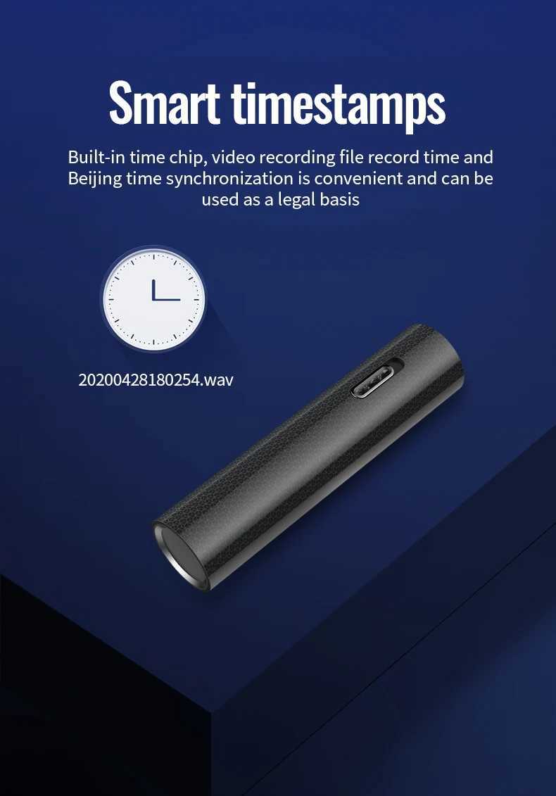 500H Small Voice Activated Recorder Espia Long Distance Audio Recording Sound Dictophone 8GB 32GB USB Flash Noise Reduction MP3 Player B240817