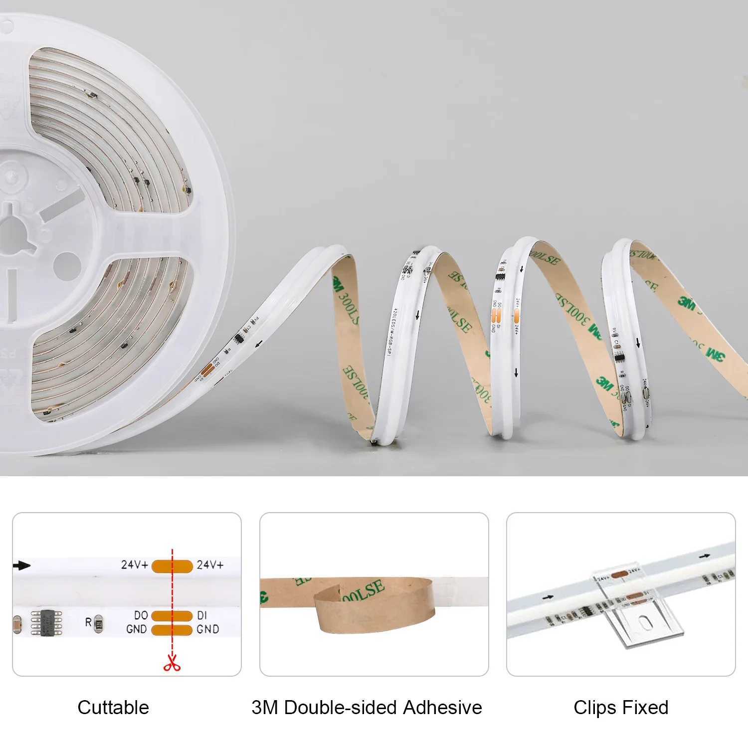WS2811 Addressable COB LED Light Strip WS2812B 420Leds/m High Density Flexible Dream Color 10mm SPI RGB IC LED Lights Tape DC24V CL240815