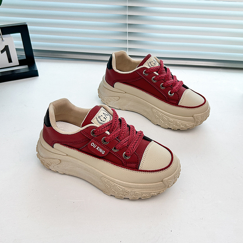 Ddmysports Instagram Korean Spring New Dad Female Student Sports Running Casual Thick Sole Elevated Shoes Y OUTDOOR