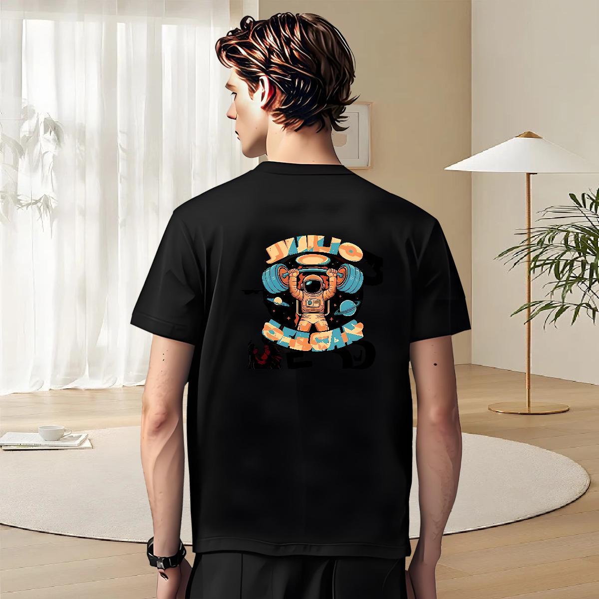 Cool Design T-Shirts 230g 100% Cotton spaceman Daily Outfit Oversized Breathable Short Sleeve Men Tees New Top Tees