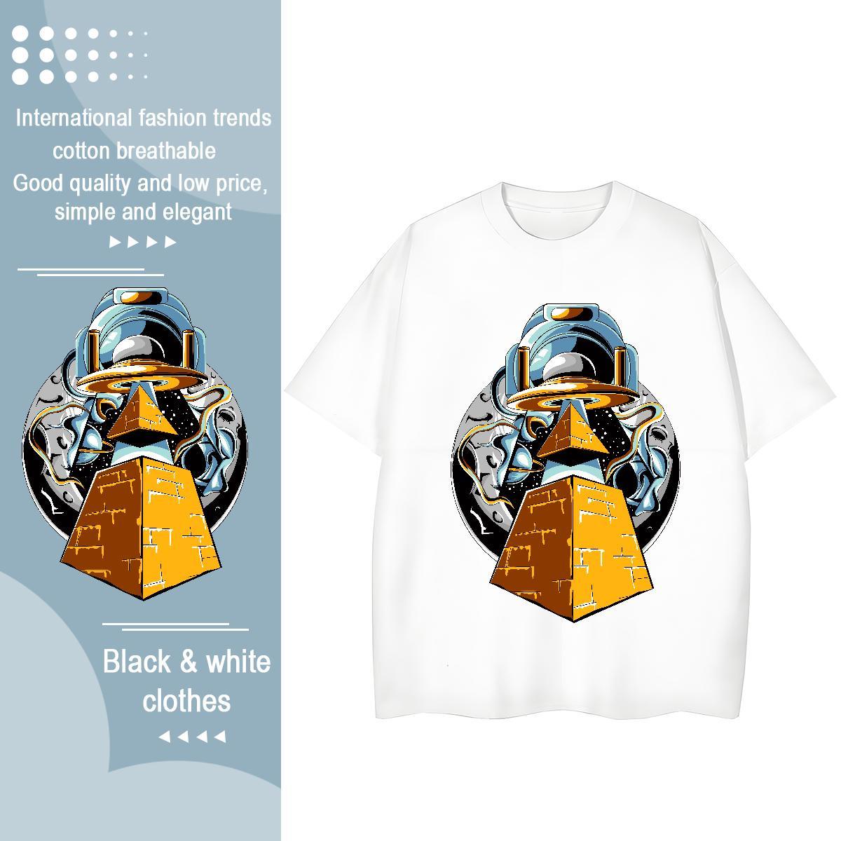 New Arrival Women T Shirts Crew Neck 230g Cotton Women Tshirts Custom Printed ET Casual Loose fit Tops Shirt