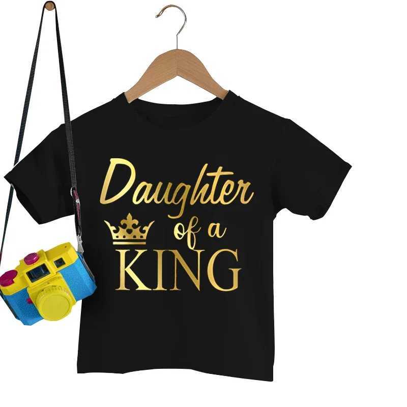 Princess Father Princess Daughter Printed T-shirt Cute Dad and Me Family Matching Clothing Dad Baby Summer Appearance W240816