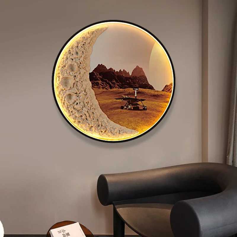 AFRA Modern Picture Wall Light Outer Space LED Mural Light 1m Diameter Living Room Childrens Room Decoration Painting W240816