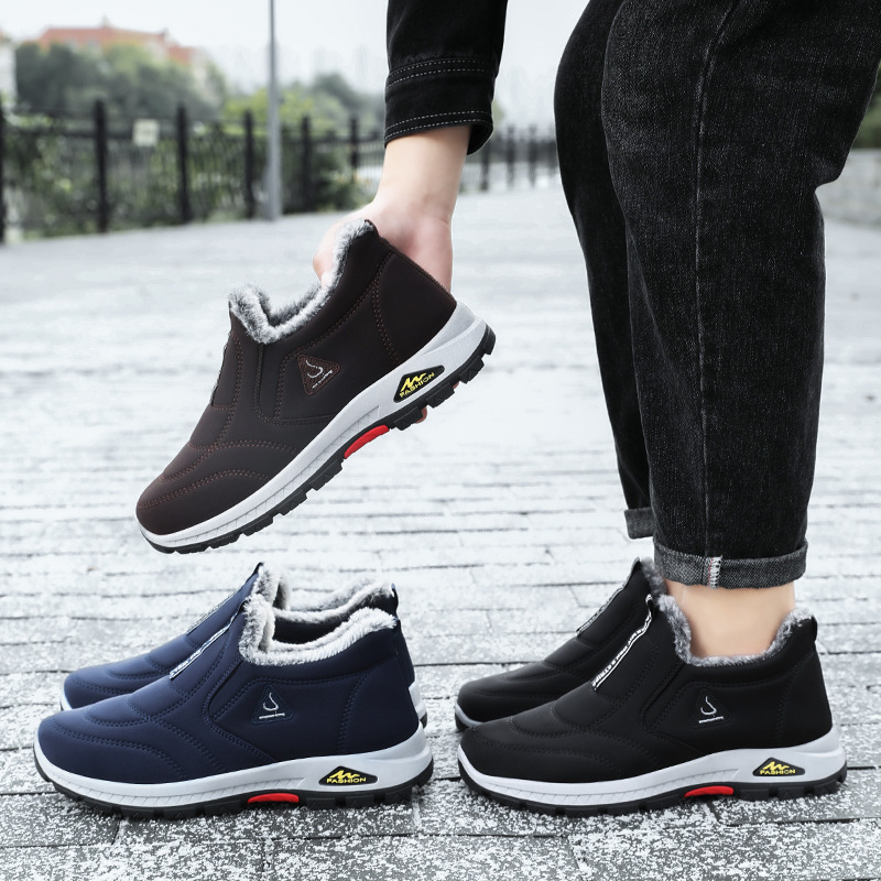 Ddmysports Winter Downstream Middle Aged People With Added Velvet Thickened Boots For The Elderly A Pair Of Winter Cotton Men S Shoes And OUTDOOR