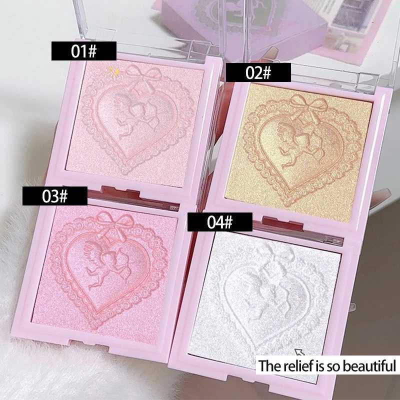Love Angel High Gloss Powder Highlighter Makeup Palette Peach Fairy Glitter Body Bronzer Highlight Contour Illuminator Makeup Y240816