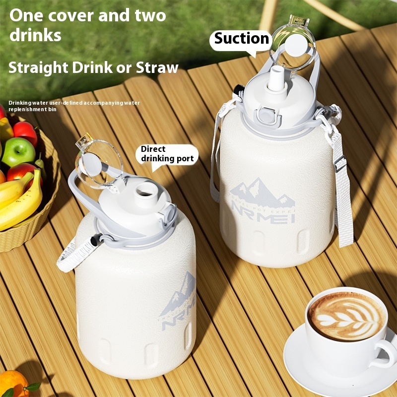 Stainless steel insulated cup, large capacity insulated cup, men's new model, ton bucket ton large belly sports kettle